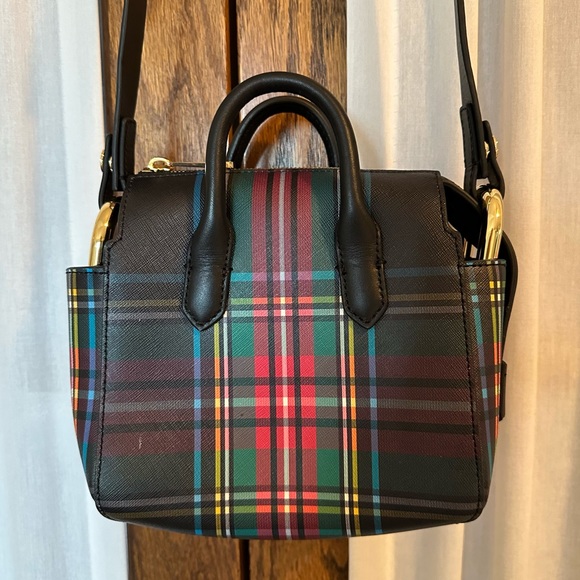 J. Crew Black Stewart Plaid Harper Mini Convertible Crossbody Satchel Bag - Picture 11 of 16